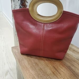 Gianini Mini Leather HandBag Red & Tan